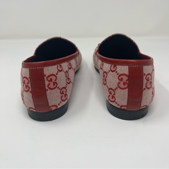 GUCCI JORDAAN CANVAS GG MONOGRAM HORSEBIT LOAFERS IN RED SIZE 37 - Picture 10 of 15